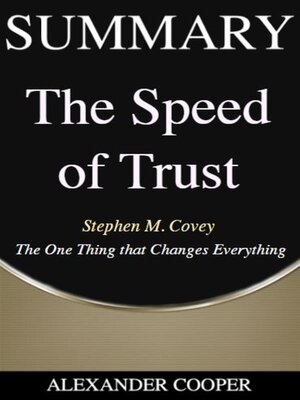 cover image of Summary of the Speed of Trust